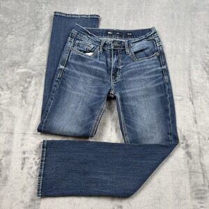 BKE Jeans Mens 30x30 Blue Aiden Straight Leg Stretch Western Denim Whiskering